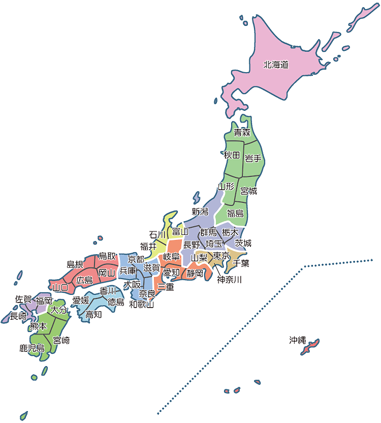 日本地図を表示しております